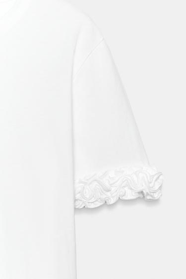 T-SHIRT À MANCHES VOLANTS - Blanc de Zara - Image 8