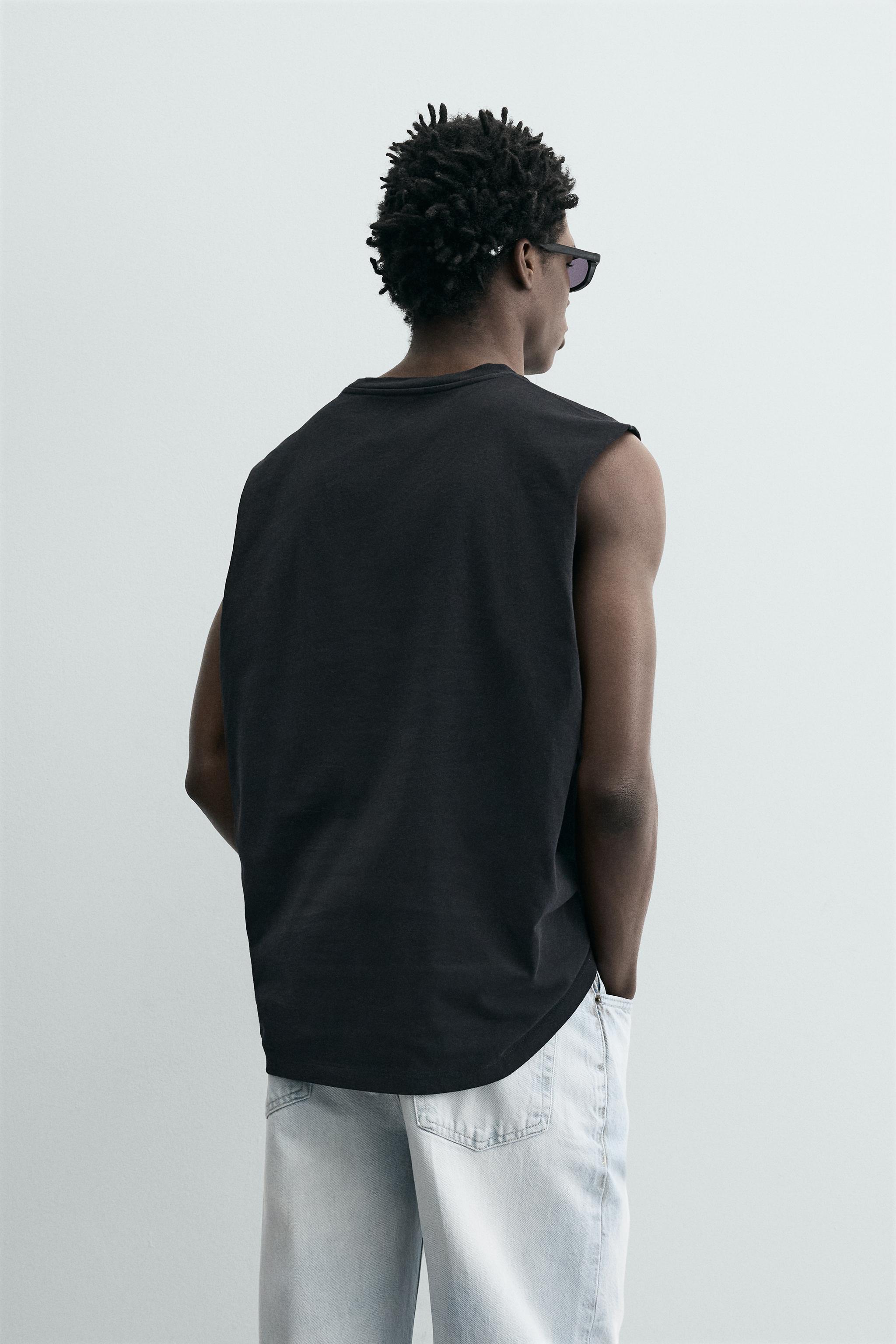 Мужские топы Zara LIGHTWEIGHT RELAXED FIT TANK TOP — фото 3