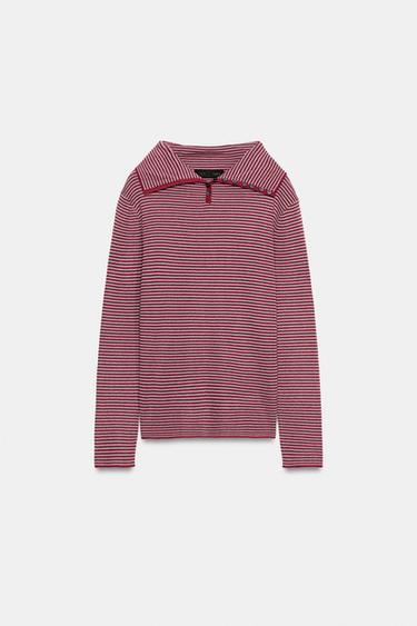 WOOL BLEND HENLEY JUMPER - Red by Zara - Image 0