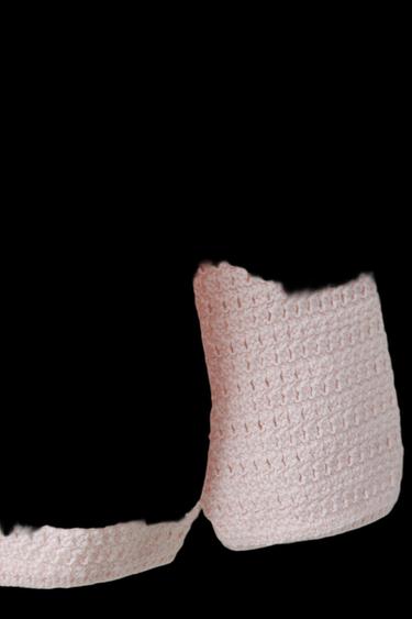 Zara FLORAL EMBROIDERY KNIT CARDIGAN - Light pink