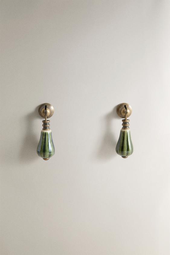 Zara PACK OF CERAMIC HANDLES (PACK OF 2) - Green - Image 0