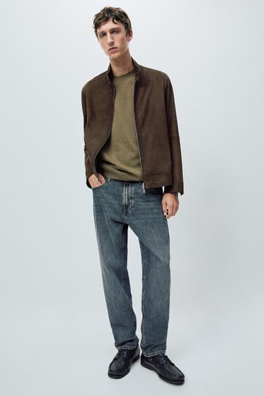 Zara Suede leather jacket - Chocolate - Image 0