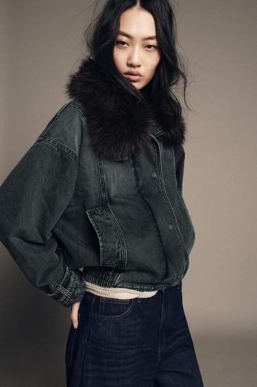 CHAQUETA BOMBER DENIM ZW COLLECTION - Azul de Zara