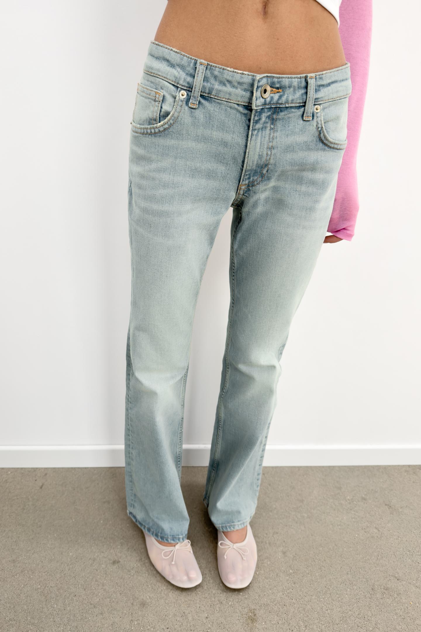 Женские джинсы Zara Low-Rise Bootcut Trf, цвет: Аквамариновый — фото 3