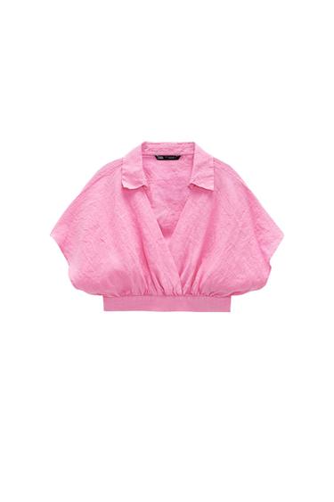 CROPPED LINEN SHIRT