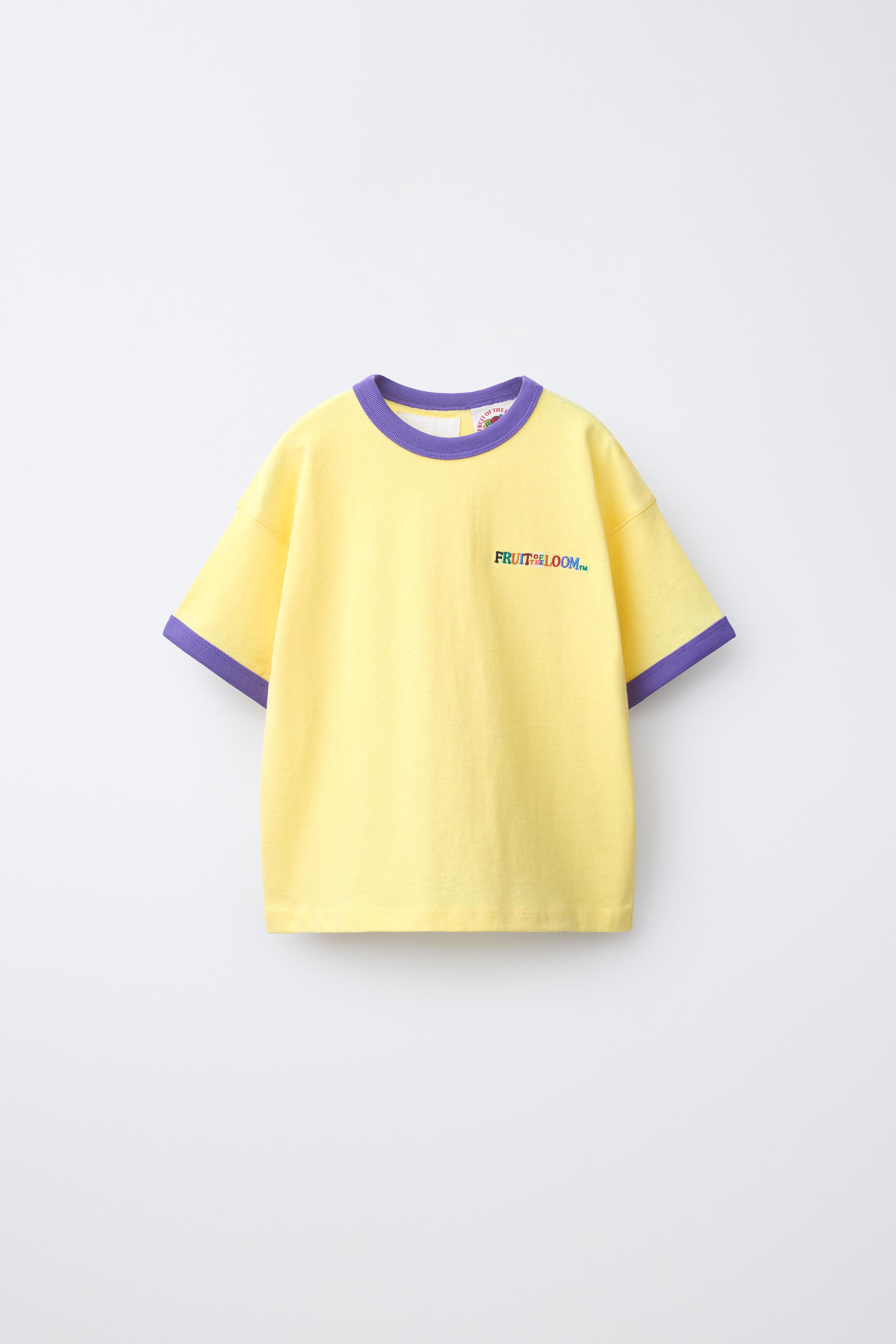 T-SHIRT CONTRASTÉ BRODÉ FRUIT OF THE LOOM™