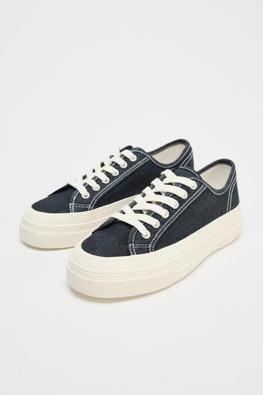 DENIM FABRIC TRAINERS - Denim Blue by Zara - Image 3