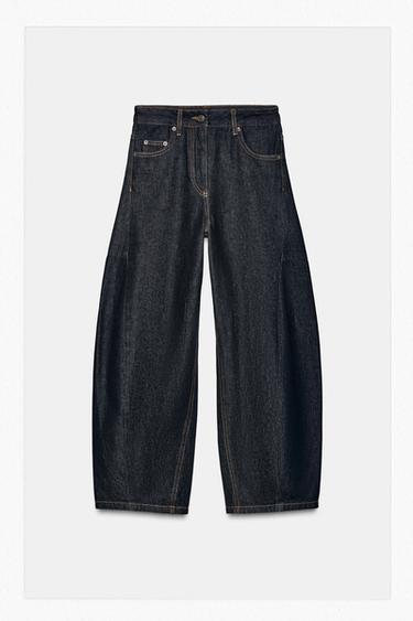 JEAN ZW COLLECTION BALLOON LONGUEUR CHEVILLE TAILLE NORMALE - Bleu de Zara