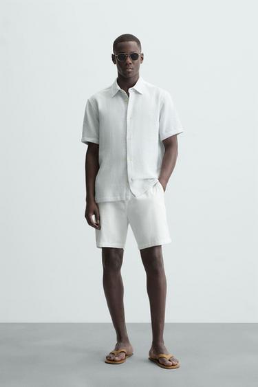 BERMUDA ALGODÓN - LINO - Blanco de Zara - Imagen 0