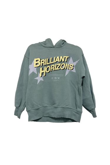 TEXT PRINT HOODED SWEATSHIRT