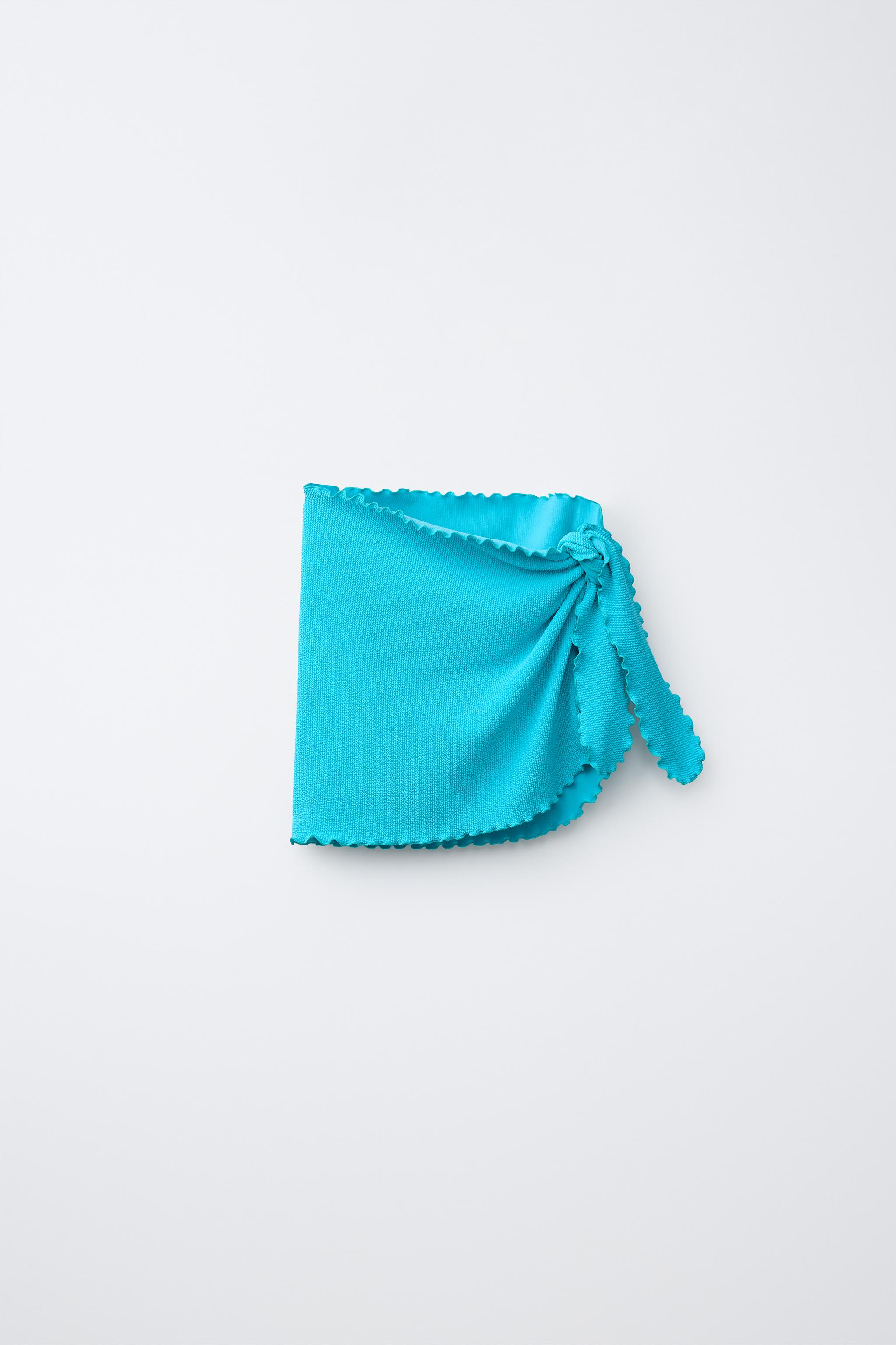 RIBBED PAREO — Turquoise