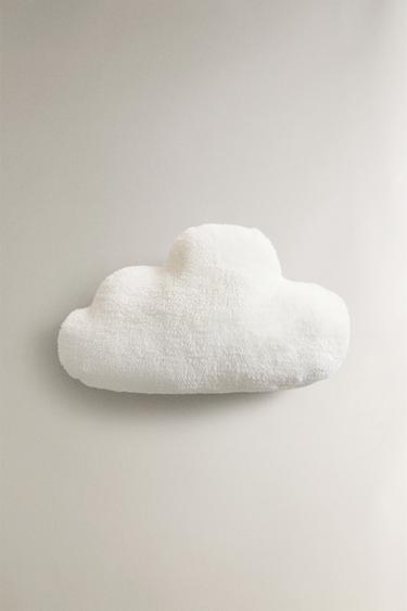 CHILDREN'S MUSLIN FAUX FUR CLOUD CUSHION - Ecru by Zara