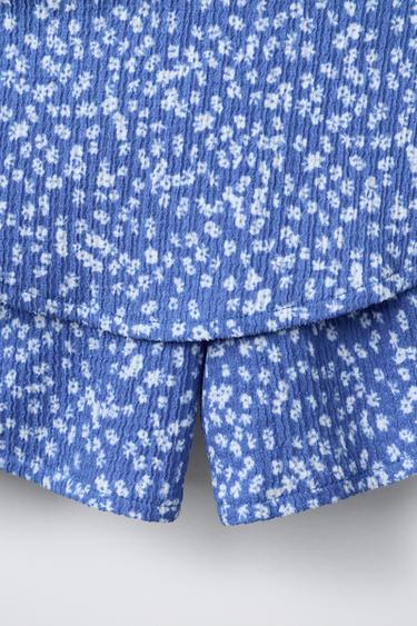 FLORAL LAYERED BERMUDA SKORT - Blue by Zara - Image 3
