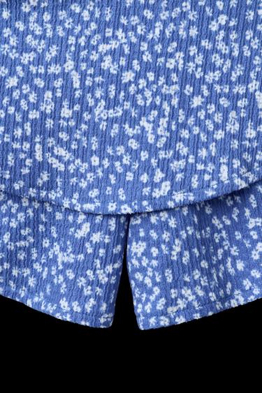 FLORAL LAYERED BERMUDA SKORT - Blue by Zara