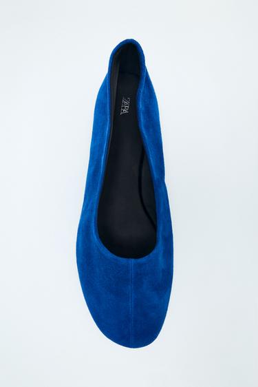 SUEDE BALLET FLATS - Bluish by Zara