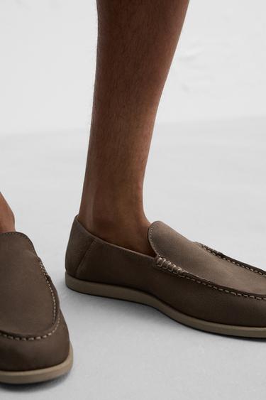 CASUAL LEATHER LOAFERS - Grey by Zara - Image 2