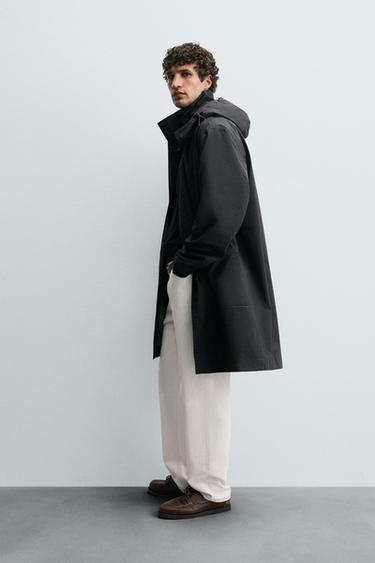 WATER-REPELLENT DETACHABLE TECHNICAL PARKA - Navy blue by Zara - Image 3