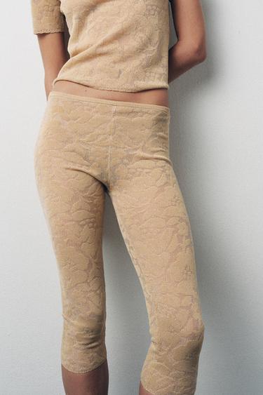 LEGGING EN MAILLE JACQUARD - Écru / Beige de Zara - Image 1