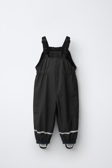 Zara 防潑水橡膠化吊帶褲 - 黑色