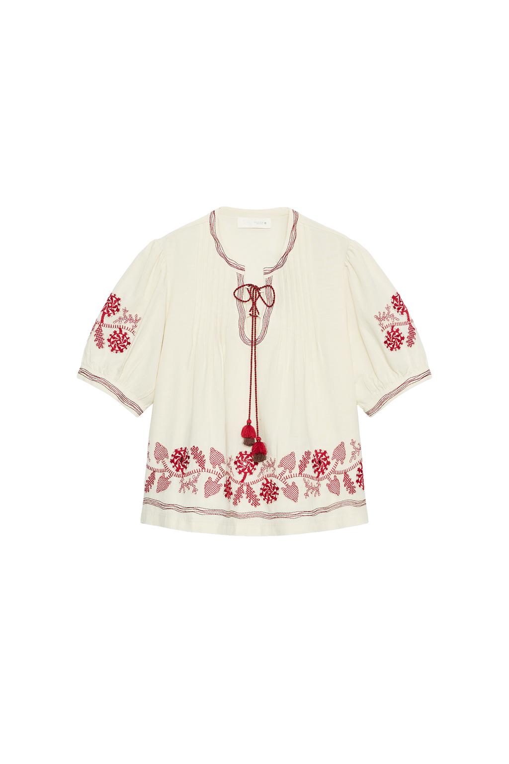 EMBROIDERED TASSEL BLOUSE - image 3