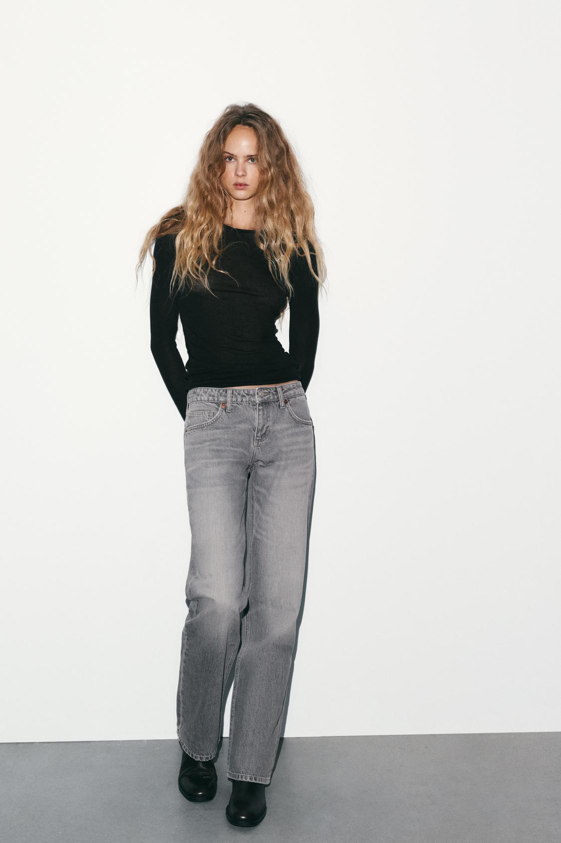 Zara TRF WIDE LEG LOW RISE JEANS