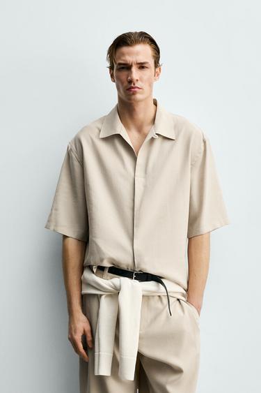 RELAXED FIT FLOWING SHIRT - Ecru by Zara