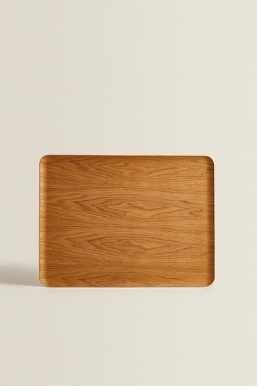 RECTANGULAR NON-SLIP WOODEN TRAY - Light beige by Zara - Image 11