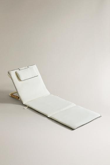 FOLDING BEACH GROUND LOUNGER - Ecru by Zara