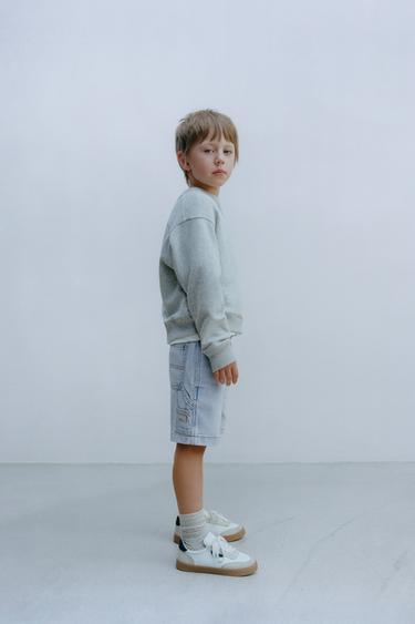 WORKER-BERMUDASHORTS AUS DENIM - Blau / Grün von Zara