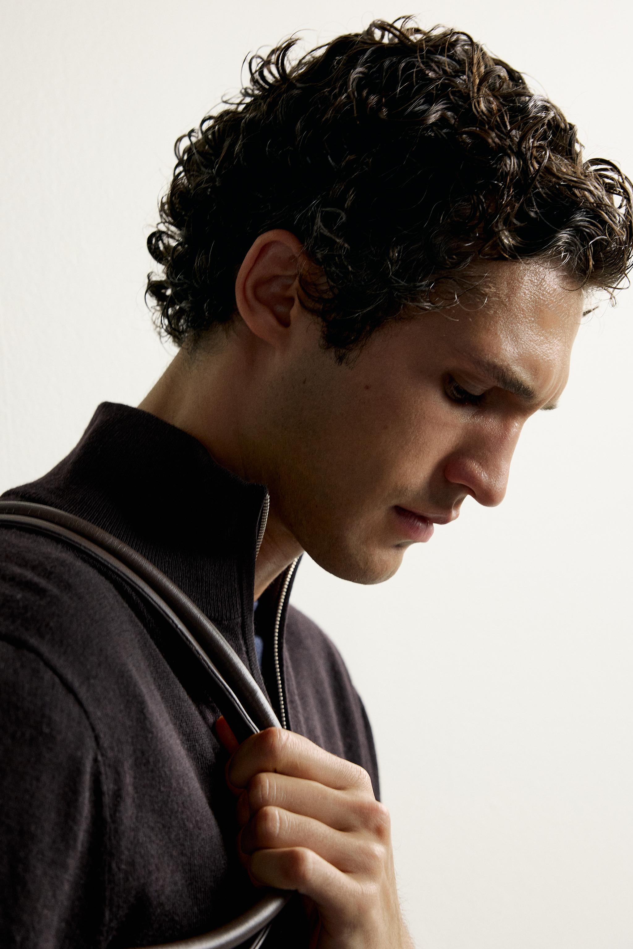 100% WOOL QUARTER-ZIP SWEATER