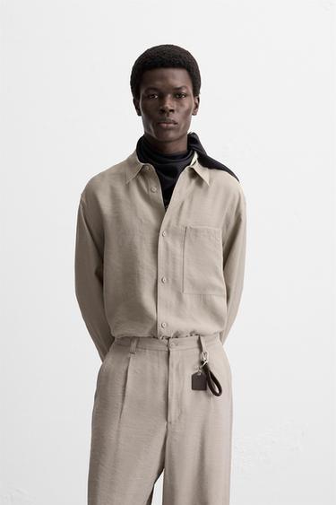 Zara MODAL BLEND SHIRT - Gray