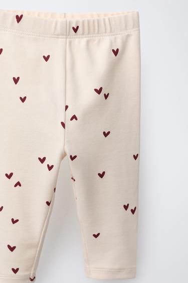 HEART PRINT SWEATSHIRT AND LEGGINGS SET - Ecru by Zara - Image 5