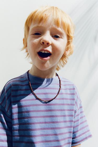 T-SHIRT À RAYURES - Bleu clair de Zara