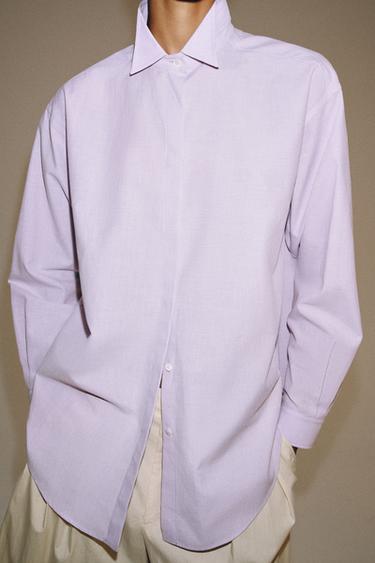 ZW COLLECTION STRIPED SHIRT - Mauve by Zara