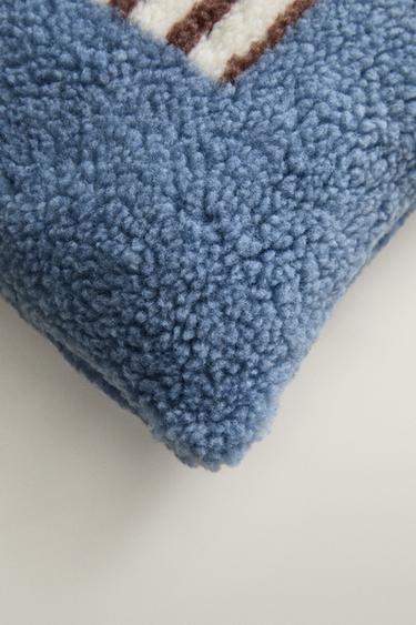 CHILDREN'S FAUX SHEARLING CUSHION WITH B — Blue 2