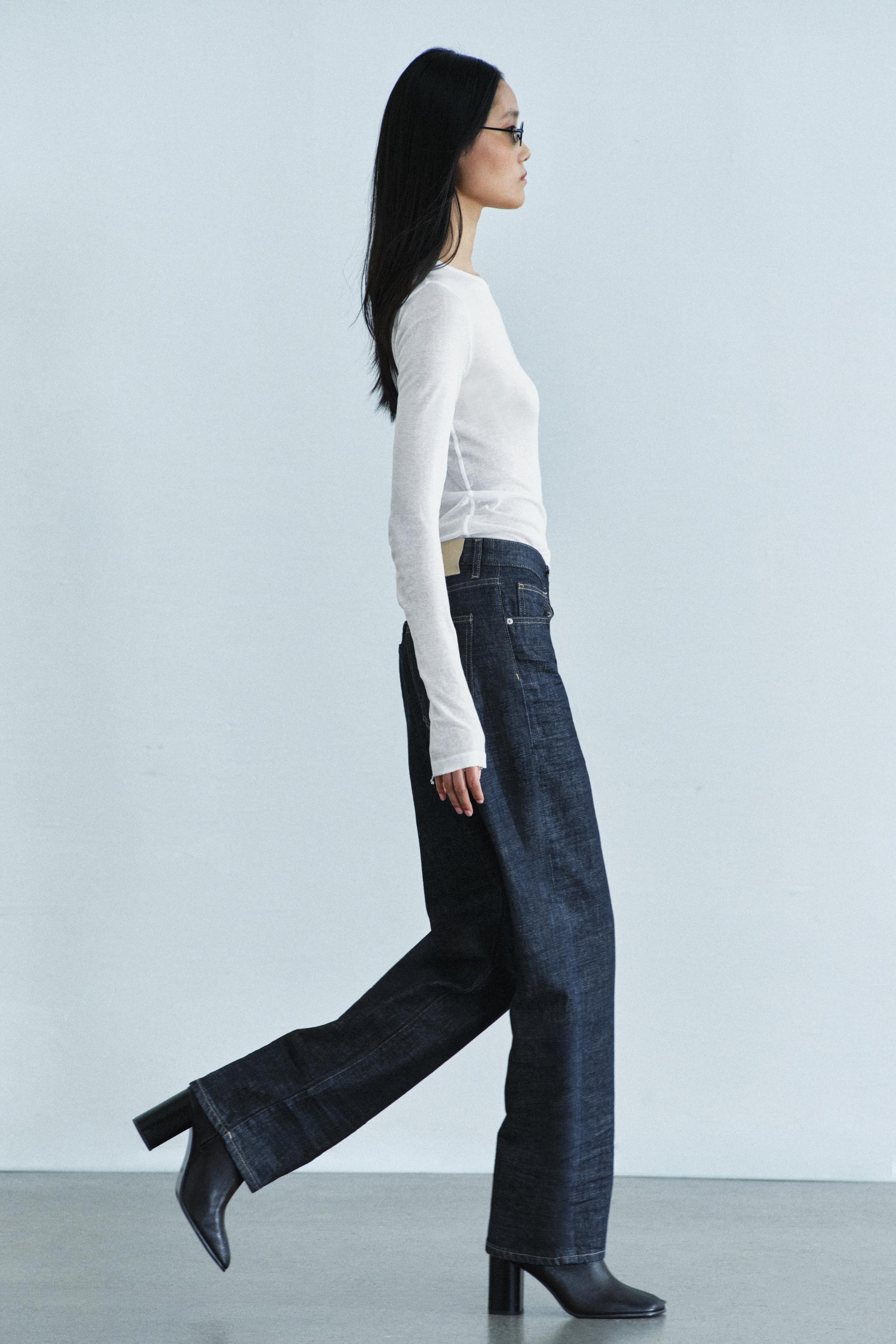 Zara ZW COLLECTION STRAIGHT ORTA BEL JEAN görsel 3