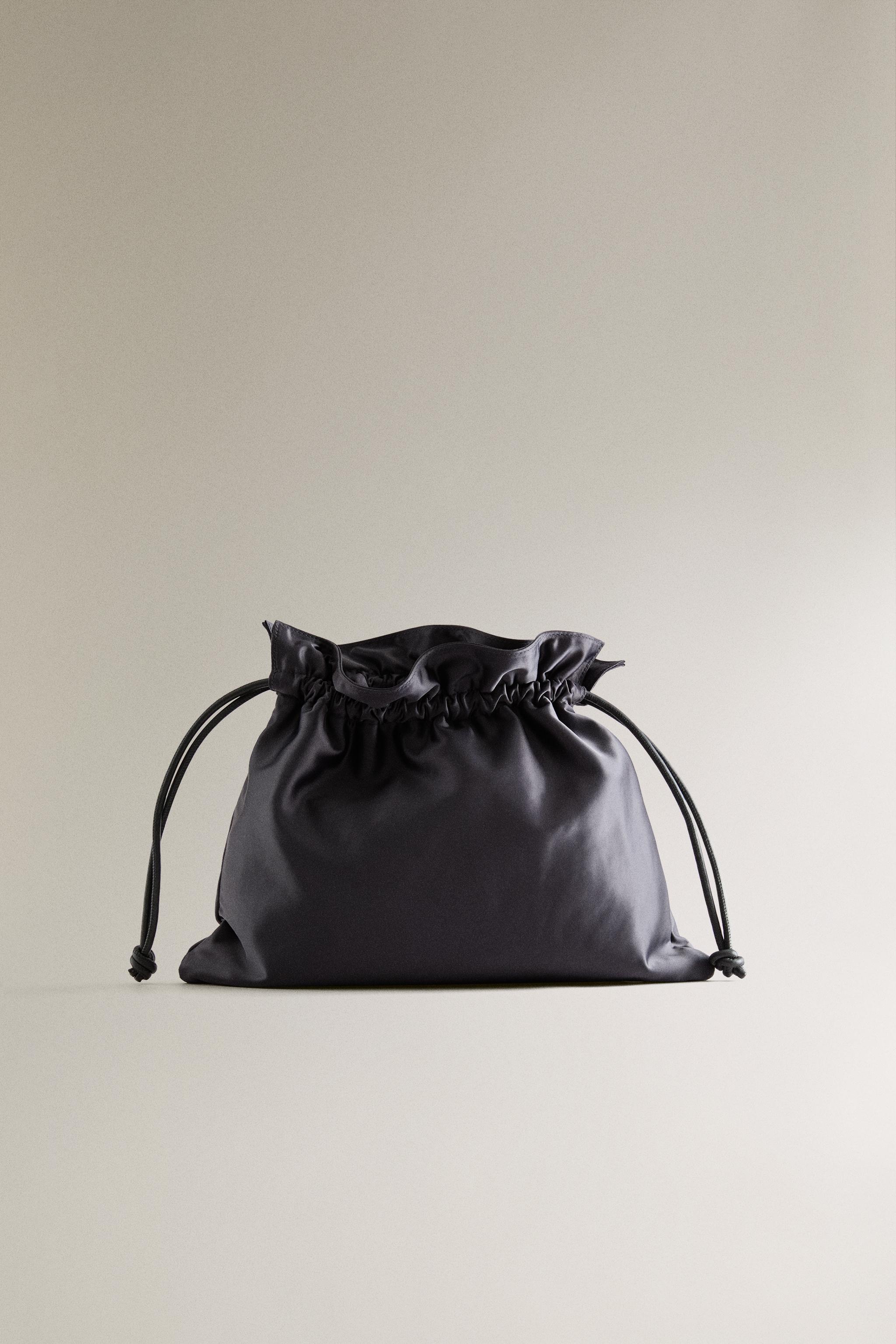 LARGE SATEEN BAG - Navy Blue | ZARA United States