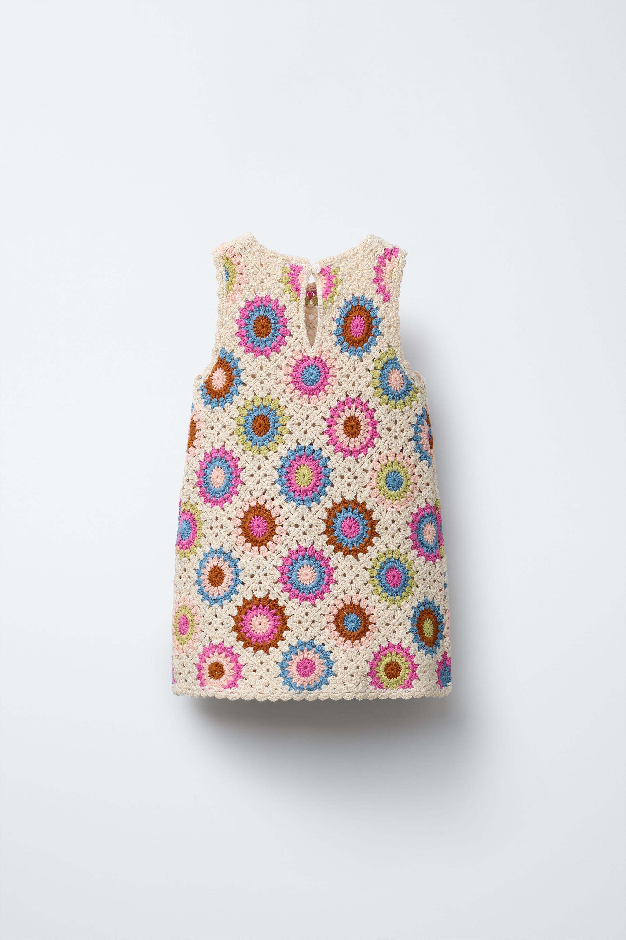 VESTIDO PUNTO CROCHET Multicolor ZARA Chile - Main Image