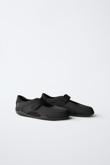 MULTI-PIECE SPORTY BALLET FLATS - Black by Zara - Image 1