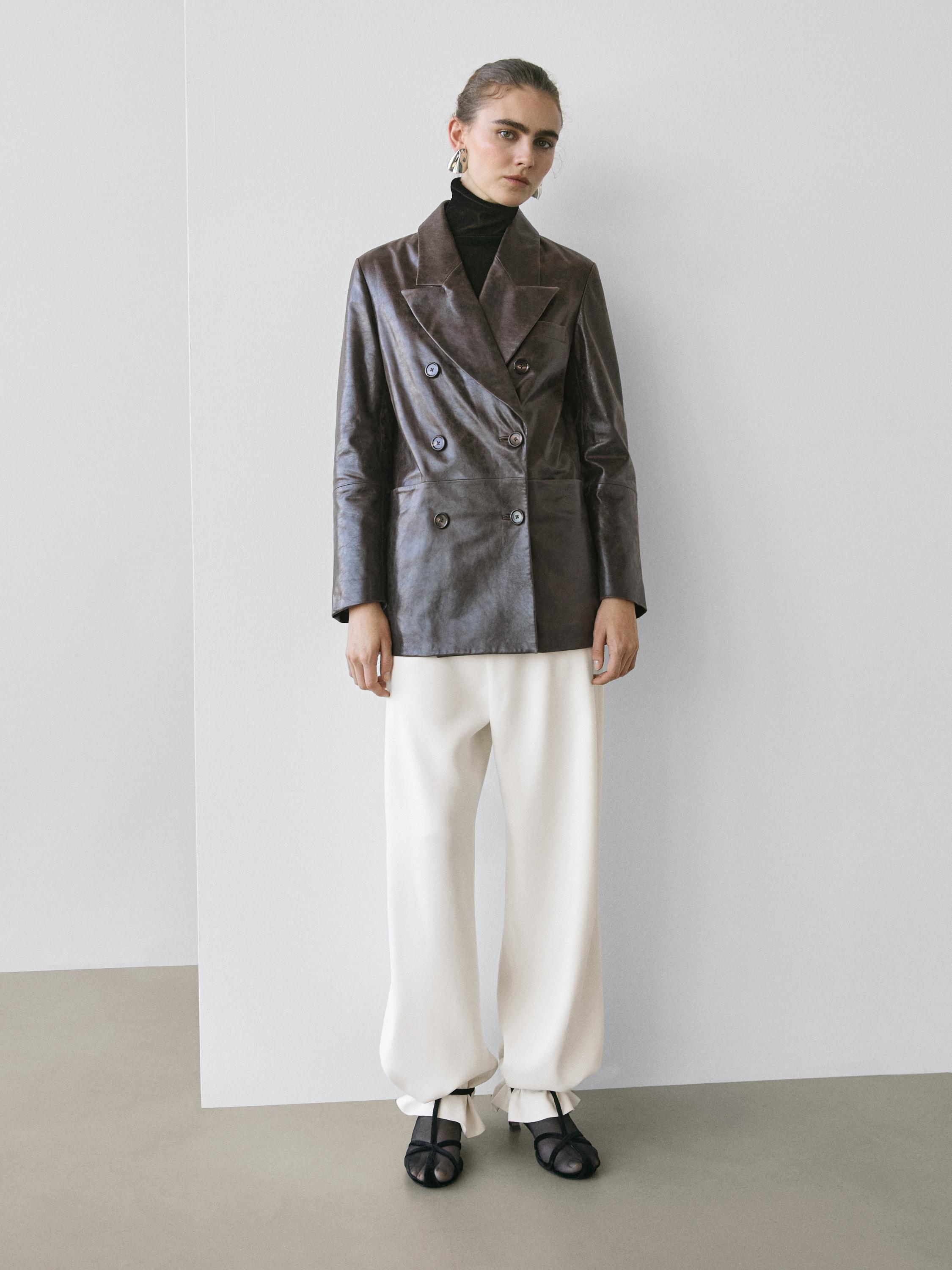 Nappa leather button-down blazer - STUDIO