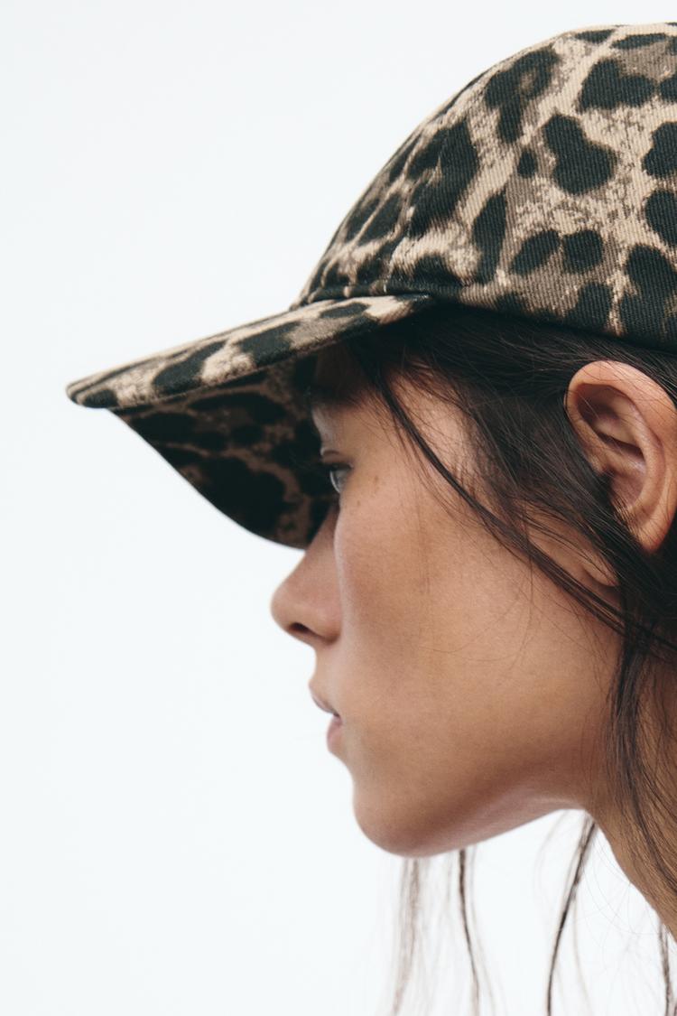 ANIMAL PRINT TWILL CAP Leopard ZARA Australia