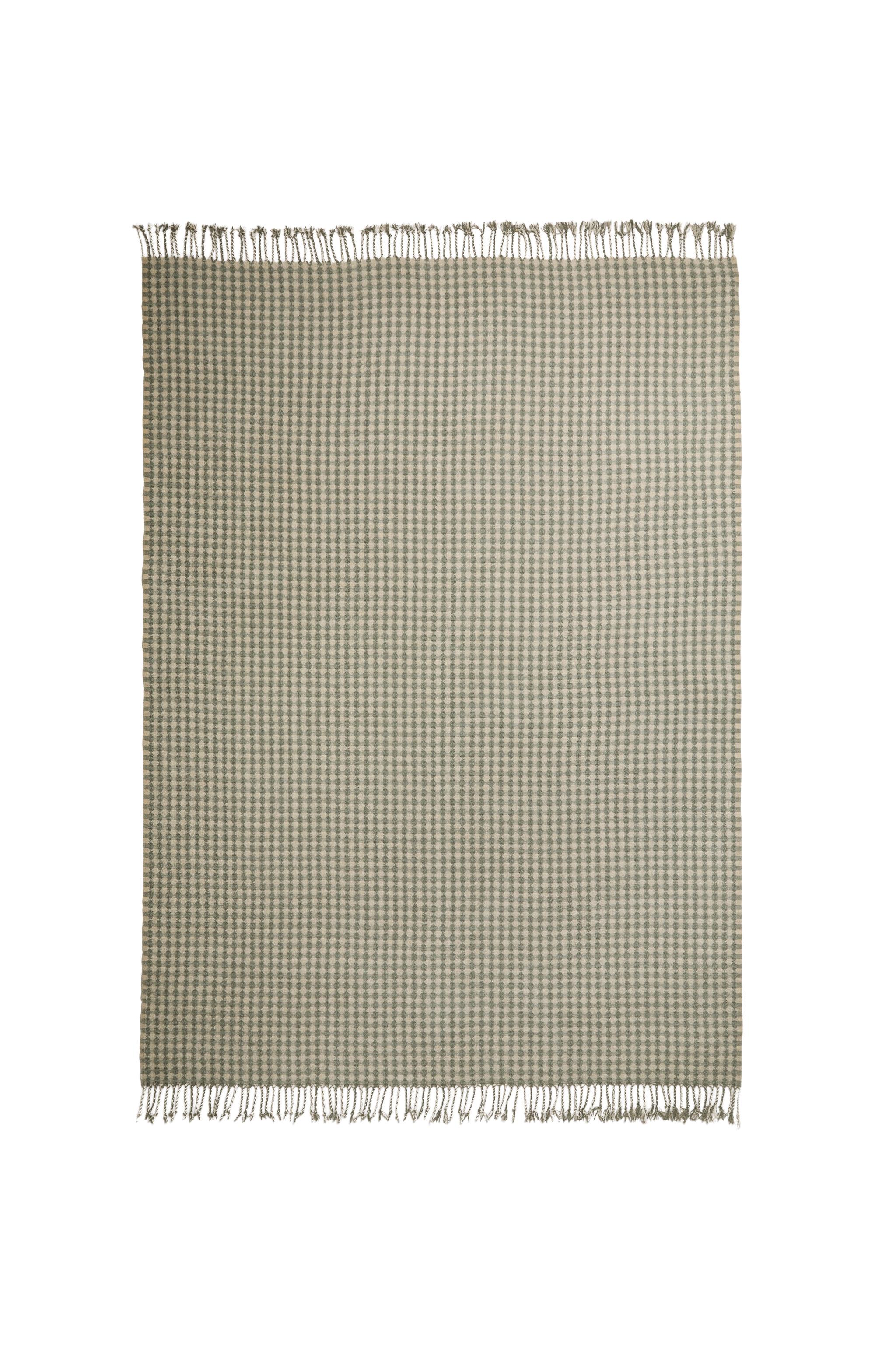 zara リネンブランケット　エクリュ　140×190 チェック ジャカード ブランケット - グリーン | ZARA Japan / 日本