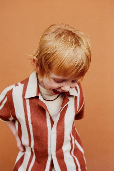 STRIPED SHIRT - Red by Zara