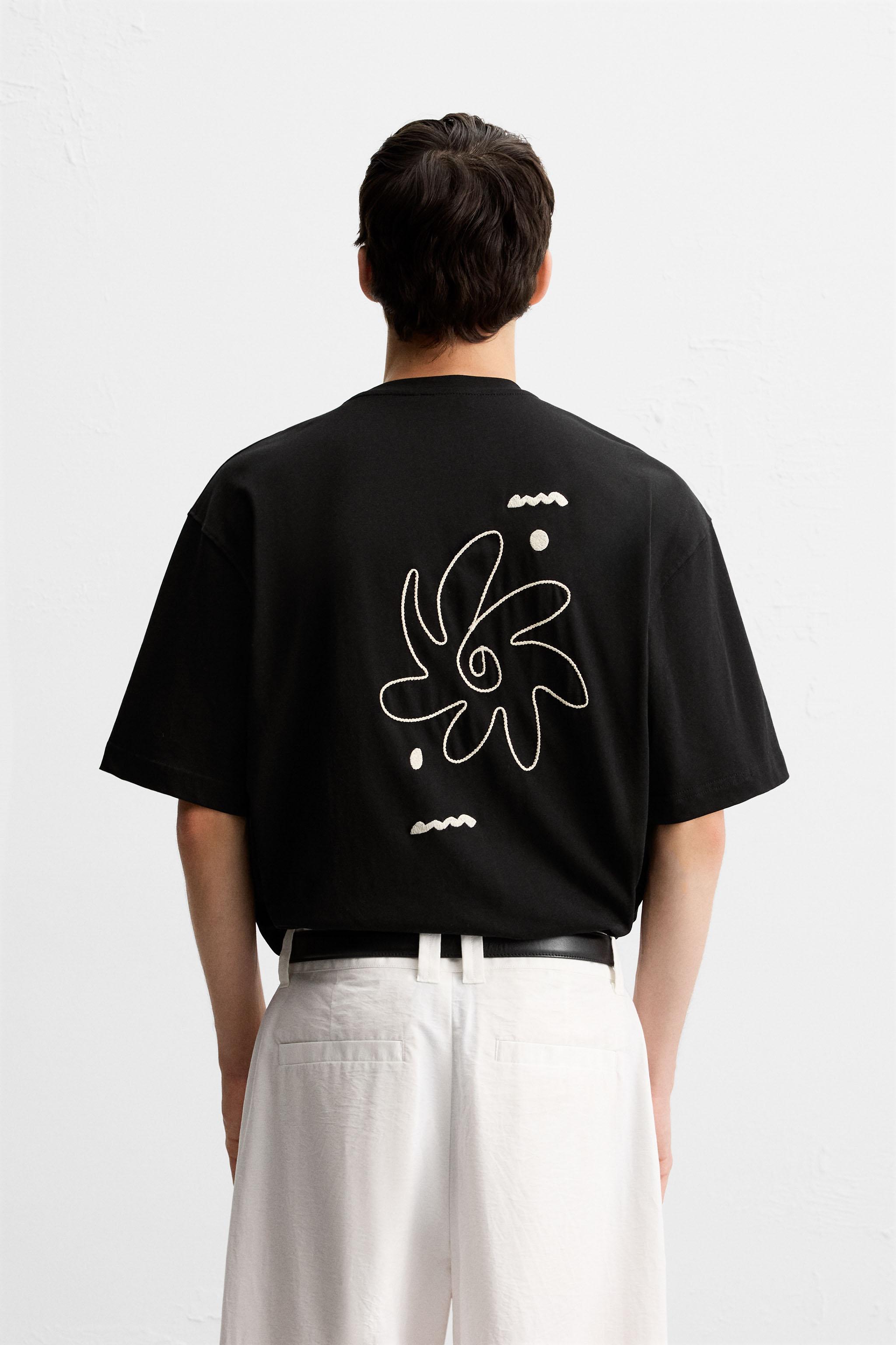 T-SHIRT BRODERIE CONTRASTE