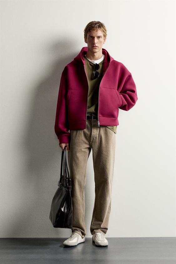 TECHNICAL ZIP-UP HOODIE - Fuchsia de Zara - Imagen 0