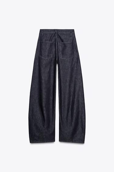TRF DENIM TROUSERS WITH DARTS - Dark indigo by Zara - Image 5