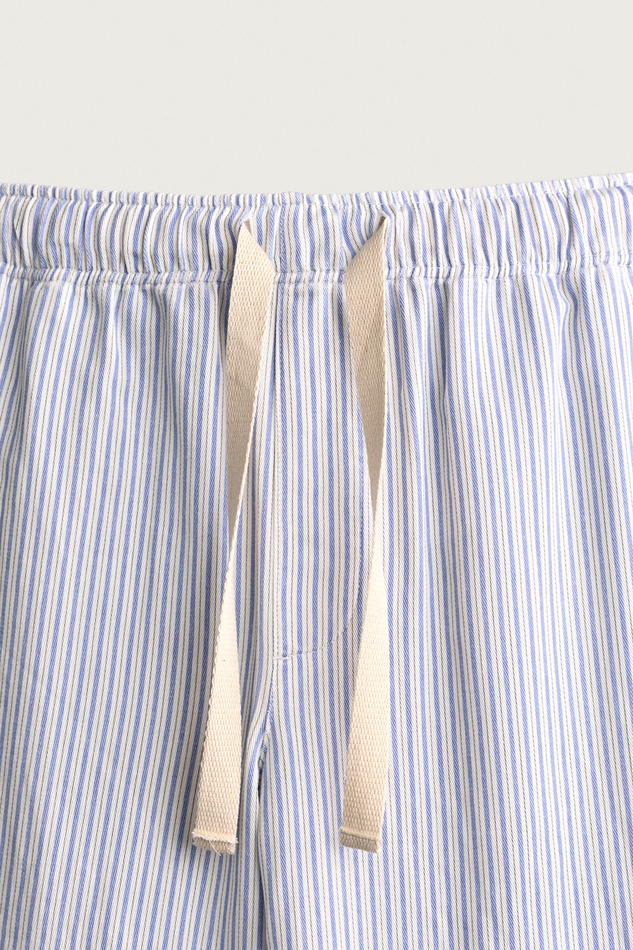 Мужские брюки Zara STRIPED WIDE FIT PANTS — фото 11