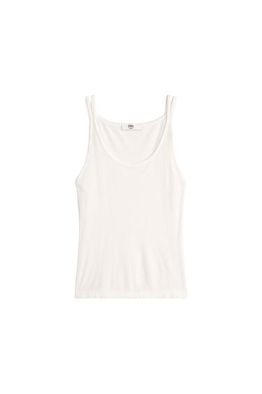 Zaras TOPP MED AXELBAND LIMITED EDITION - Ljust beige