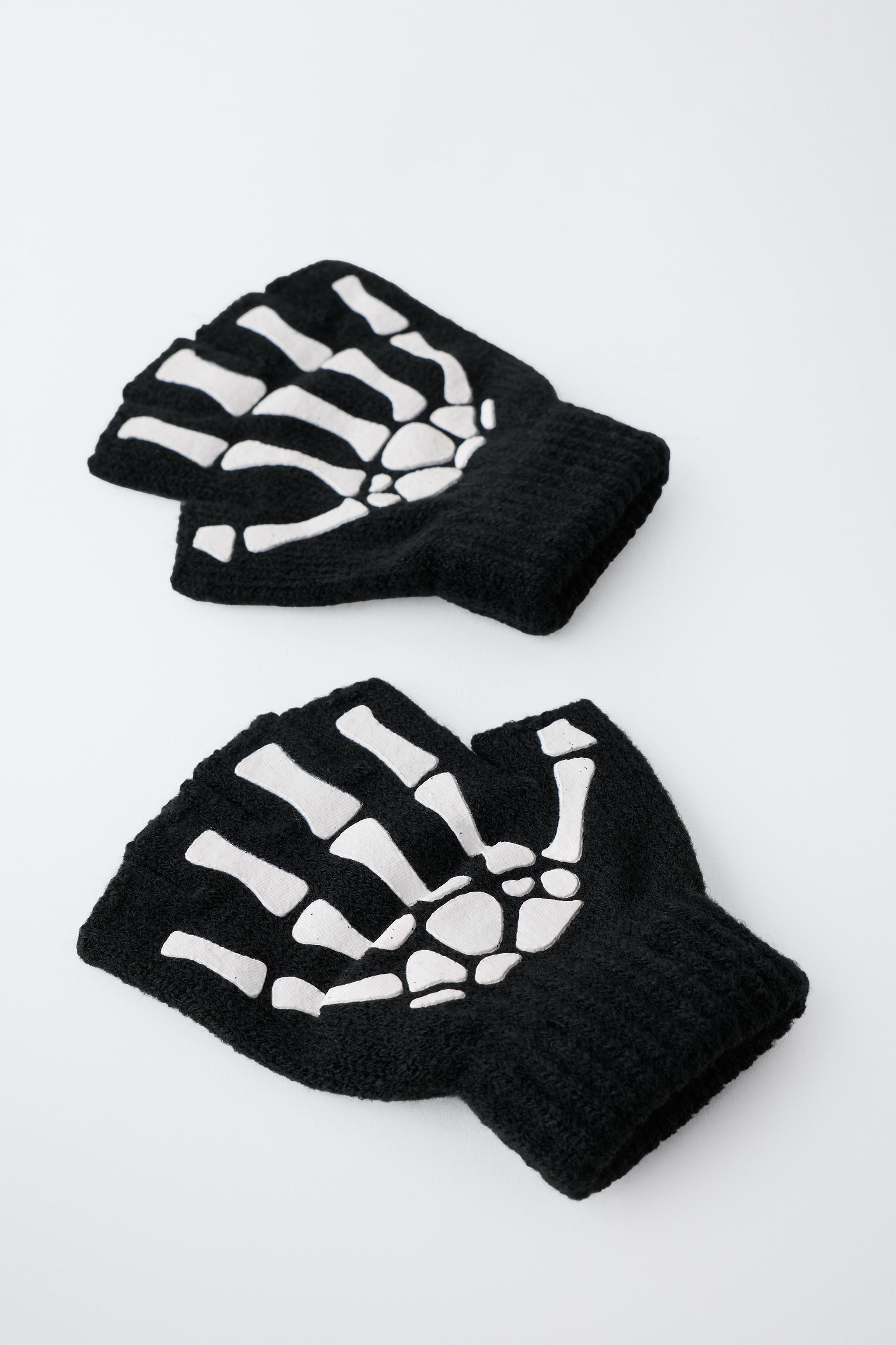 SKELETON COSTUME MITTENS