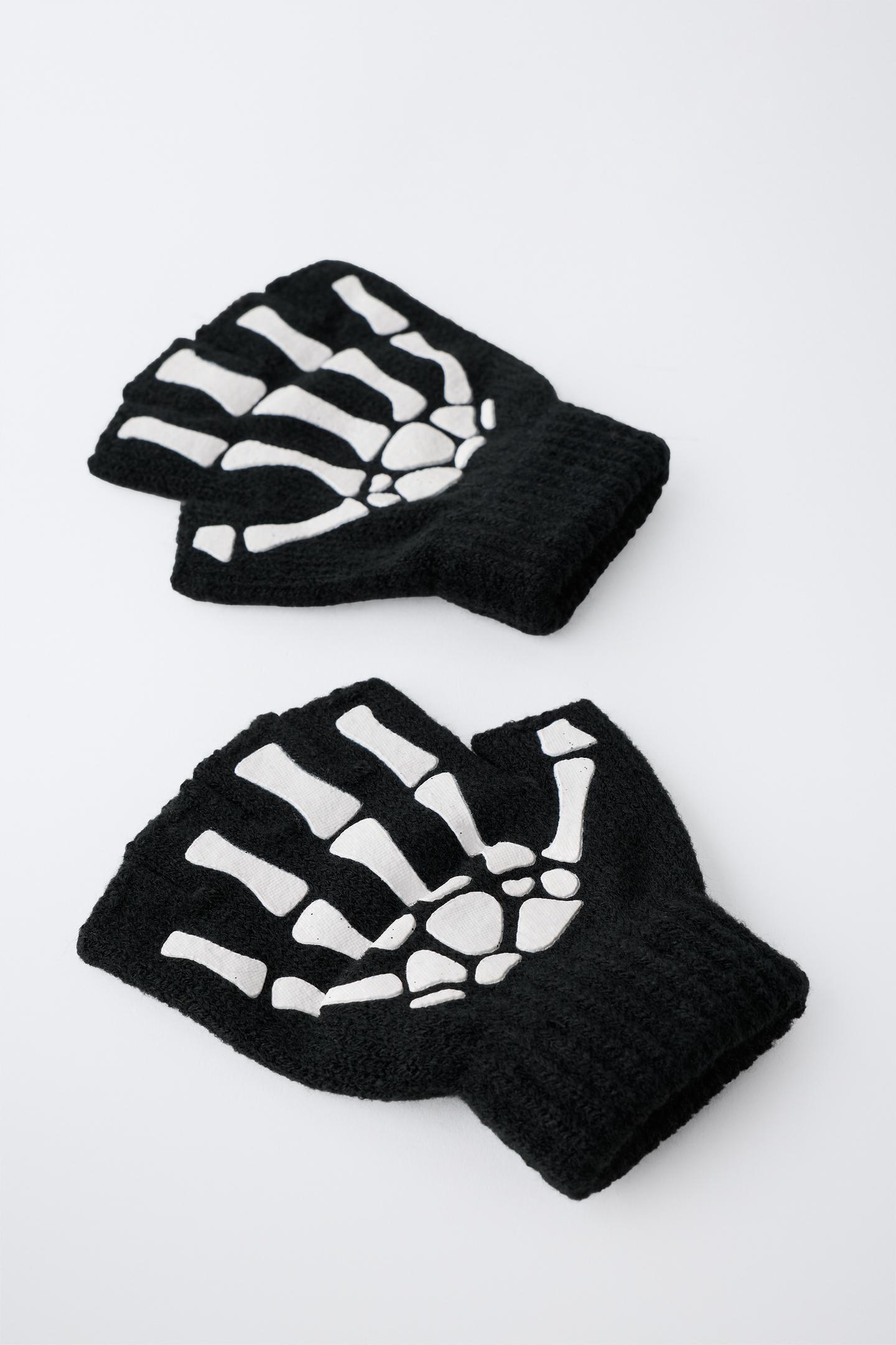 Детские перчатки Zara Skeleton Costume Mittens, цвет: Чёрный — фото 2